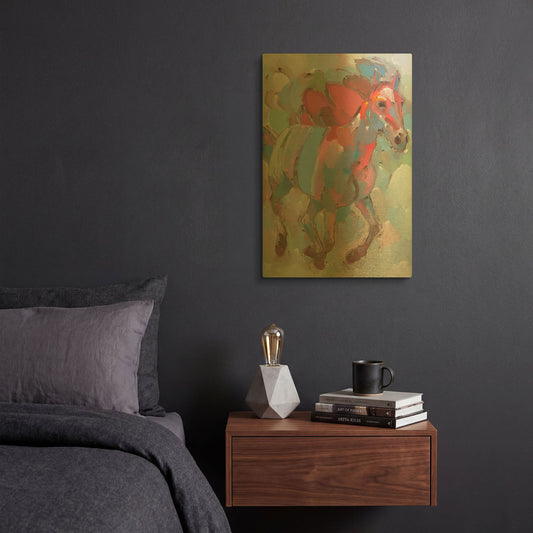 'Pegasus' By Hooshang Khorasani Gold Metal Wall Art