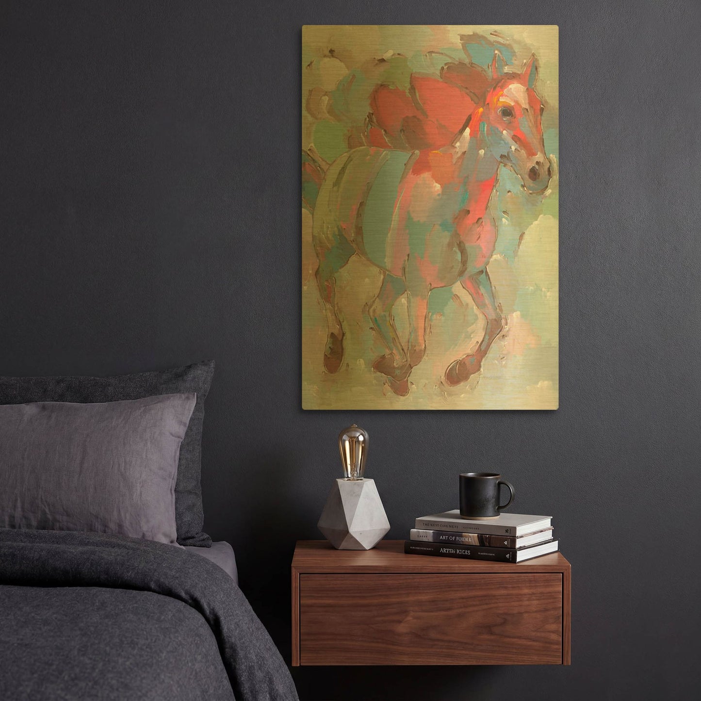 'Pegasus' By Hooshang Khorasani Gold Metal Wall Art