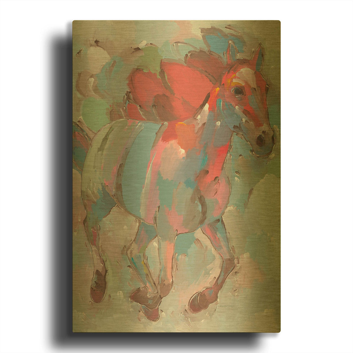'Pegasus' By Hooshang Khorasani Gold Metal Wall Art