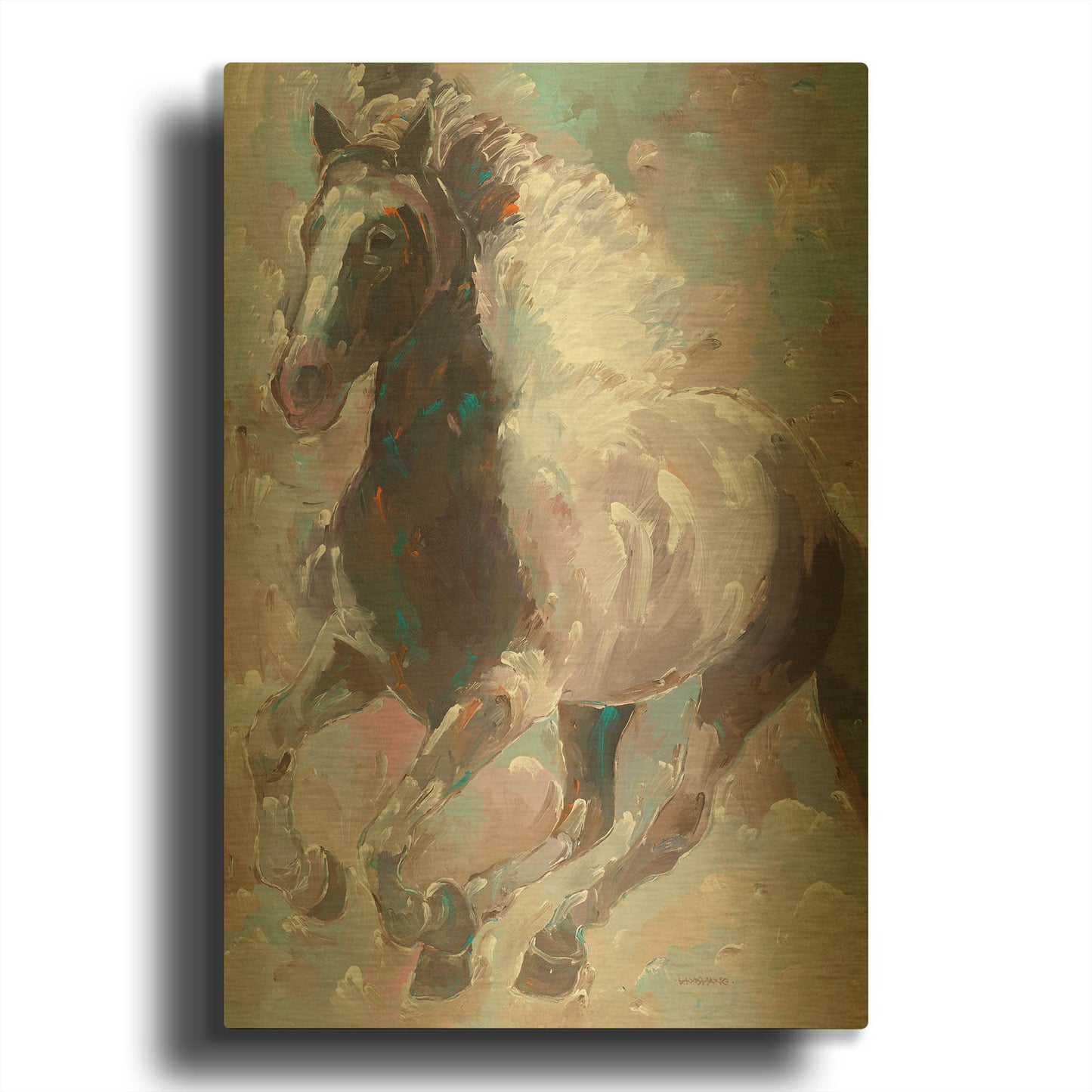 'Moonlight Runner' By Hooshang Khorasani Gold Metal Wall Art
