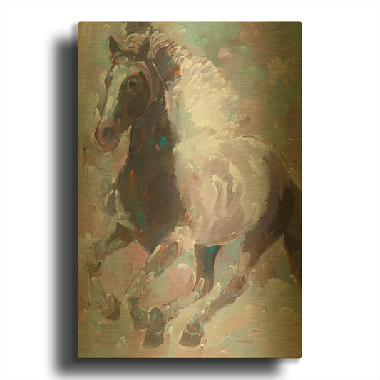 'Moonlight Runner' By Hooshang Khorasani Gold Metal Wall Art