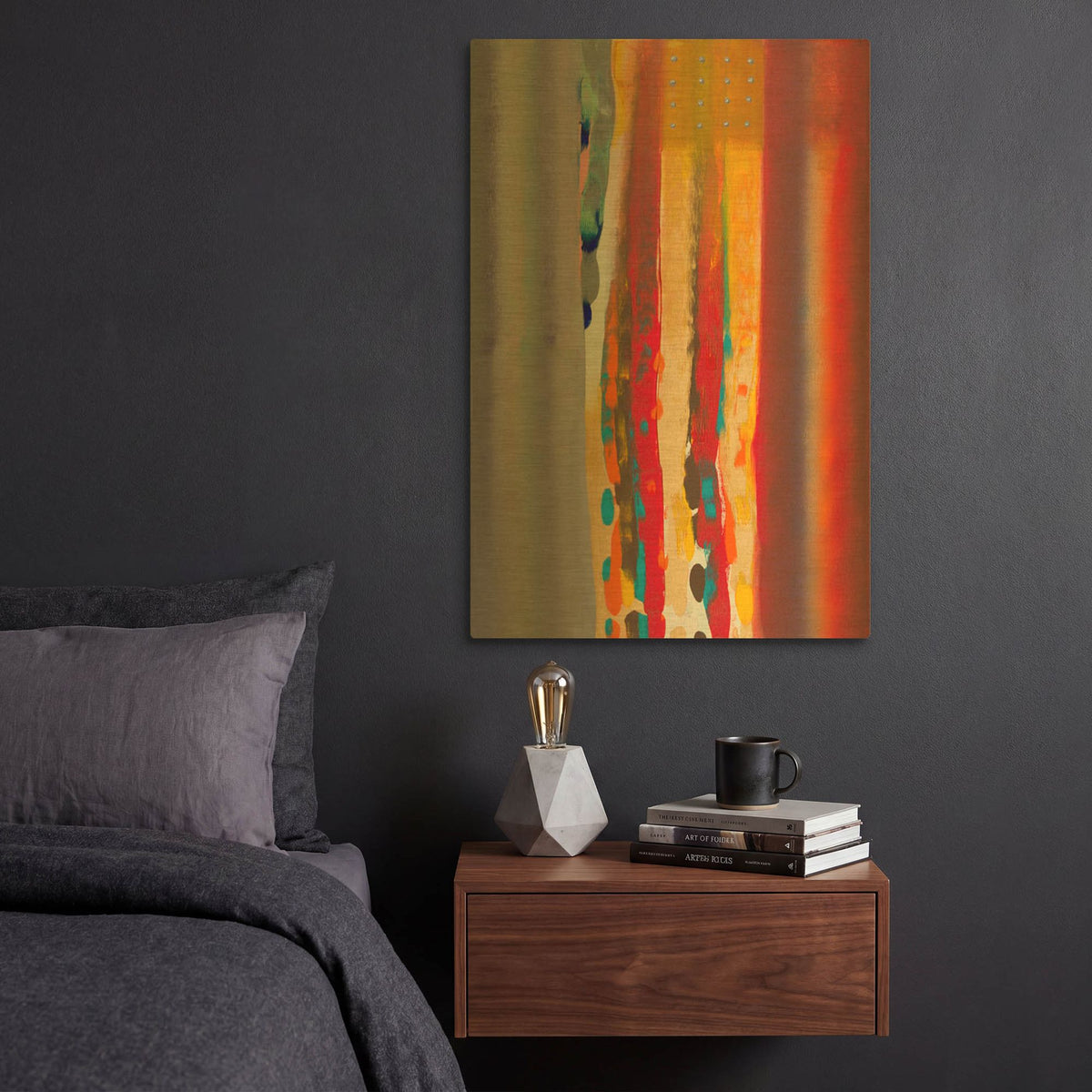 'Color Storm Silhouette' By Hooshang Khorasani Gold Metal Wall Art