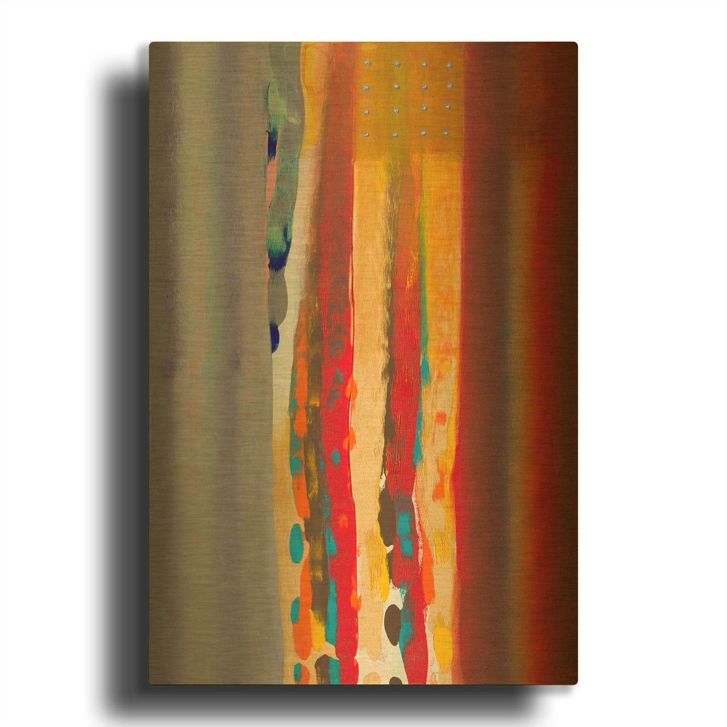 'Color Storm Silhouette' By Hooshang Khorasani Gold Metal Wall Art