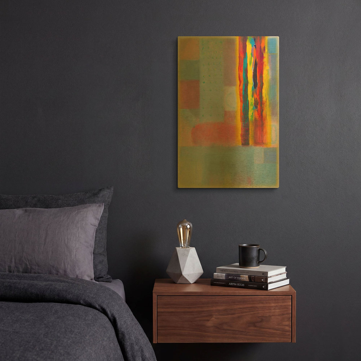 'Subtle Color Storm II' By Hooshang Khorasani Gold Metal Wall Art