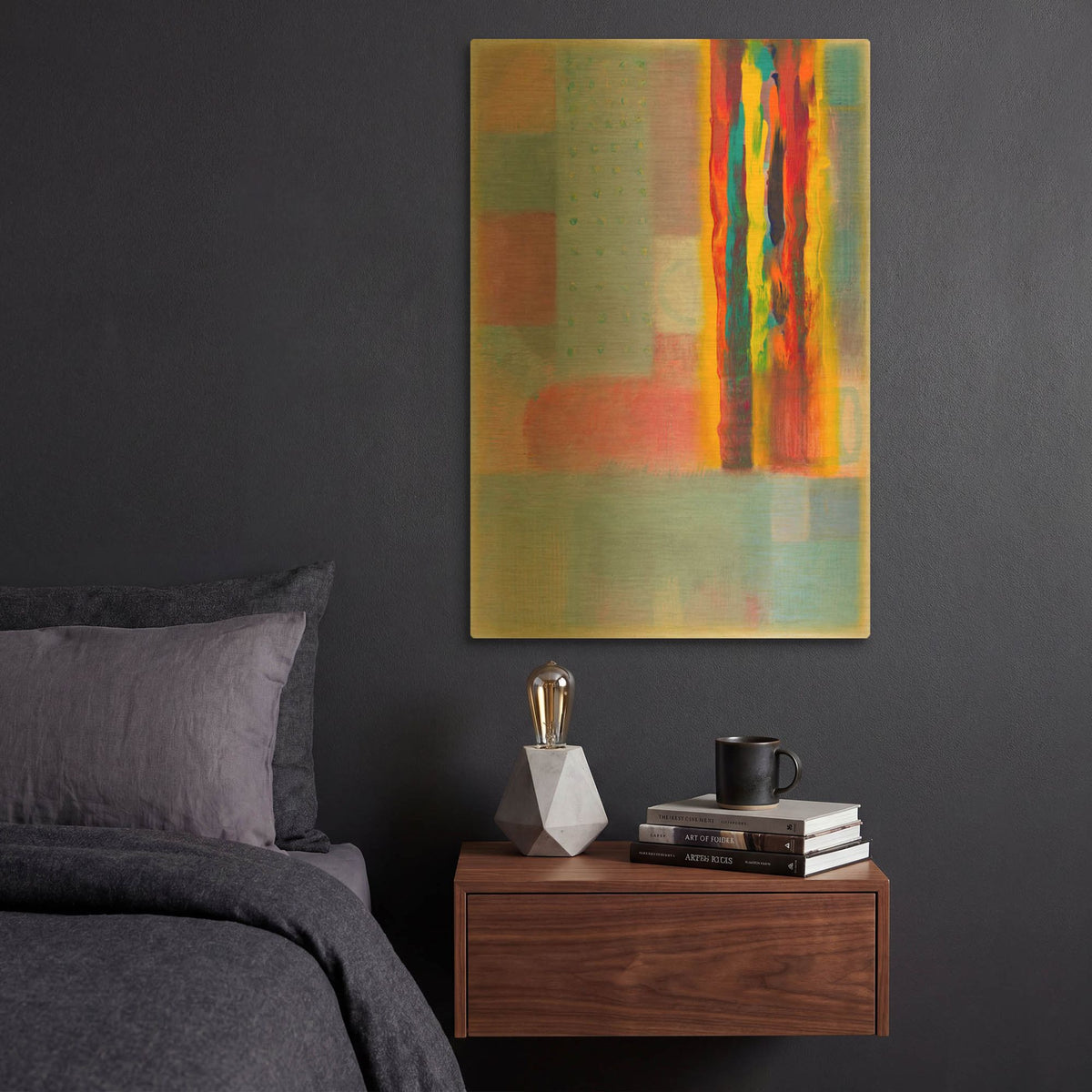 'Subtle Color Storm II' By Hooshang Khorasani Gold Metal Wall Art