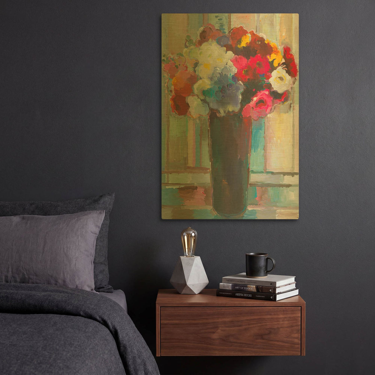 'Touch of Blue' By Hooshang Khorasani Gold Metal Wall Art