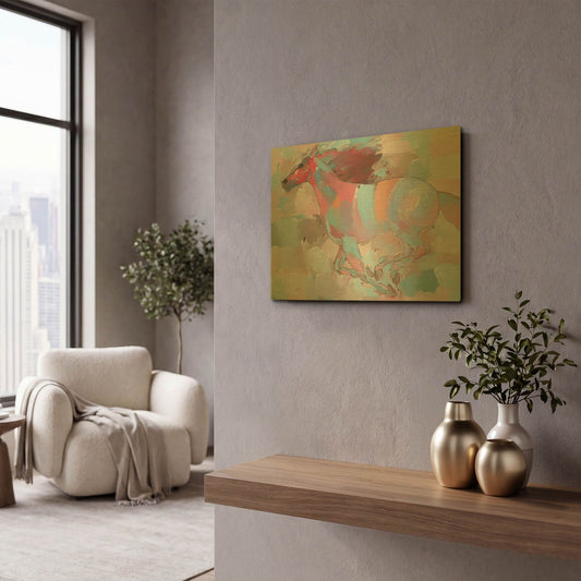 'Racing the Wind' By Hooshang Khorasani Gold Metal Wall Art