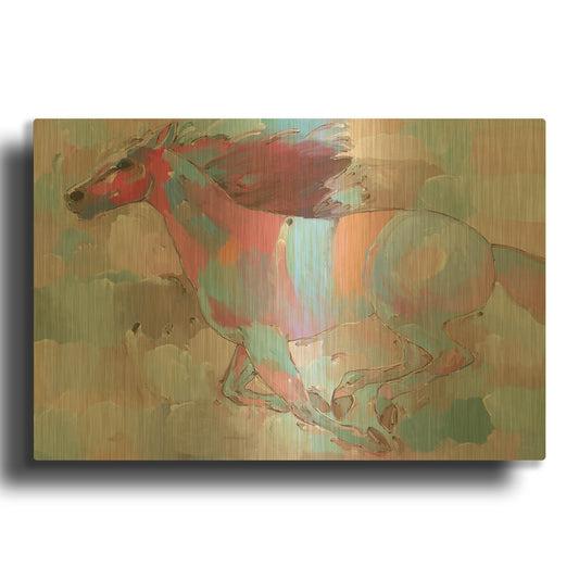 'Racing the Wind' By Hooshang Khorasani Gold Metal Wall Art