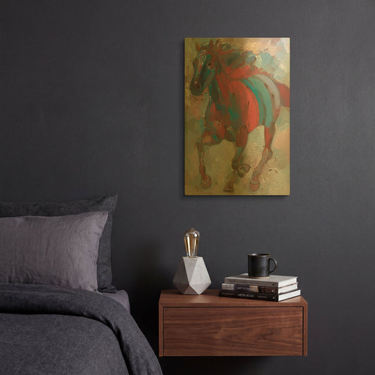 'Spirit Runner' By Hooshang Khorasani Gold Metal Wall Art