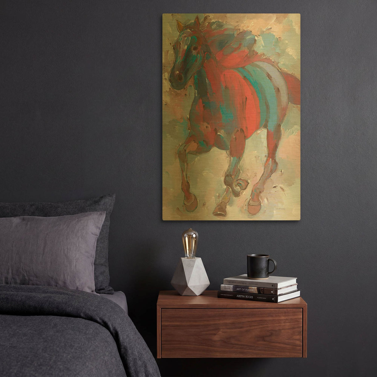 'Spirit Runner' By Hooshang Khorasani Gold Metal Wall Art