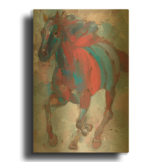 'Spirit Runner' By Hooshang Khorasani Gold Metal Wall Art