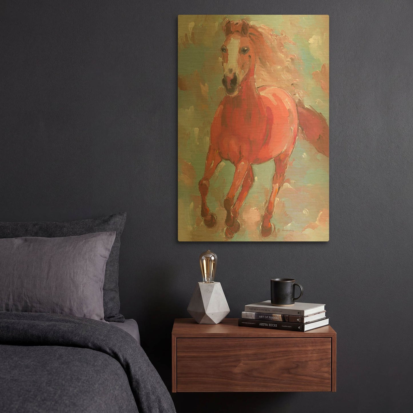 'Blazing Runner' By Hooshang Khorasani Gold Metal Wall Art