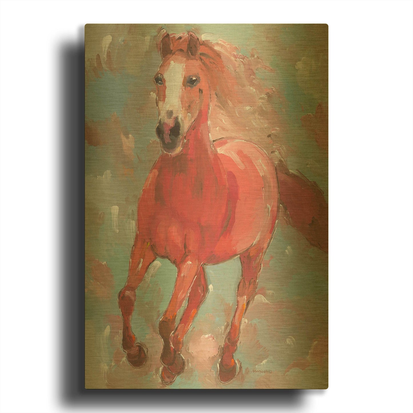 'Blazing Runner' By Hooshang Khorasani Gold Metal Wall Art