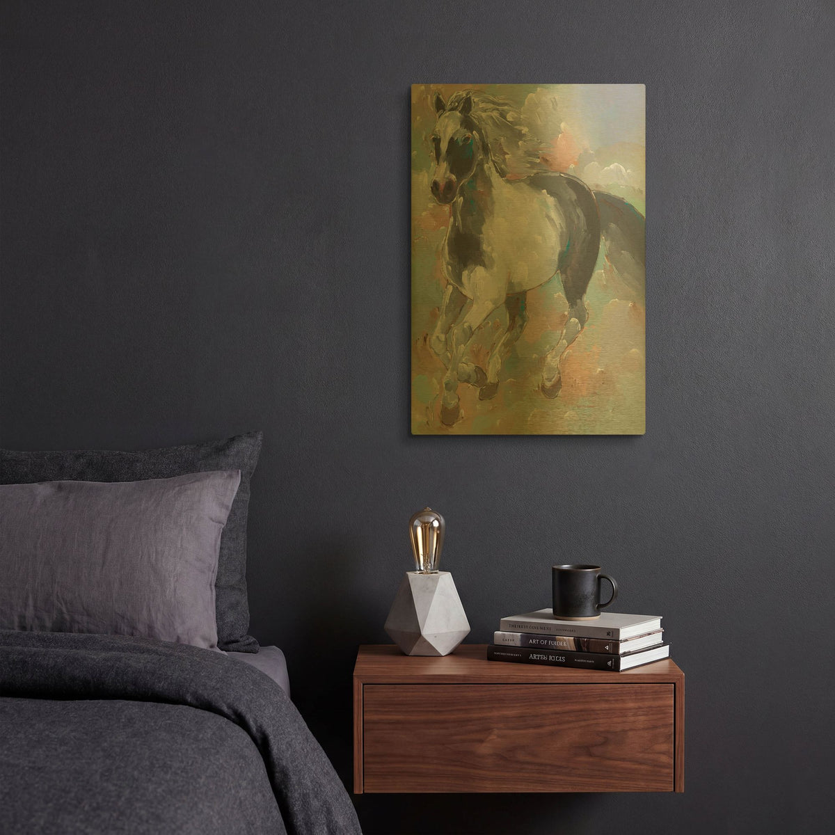 'Smoky Runner' By Hooshang Khorasani Gold Metal Wall Art