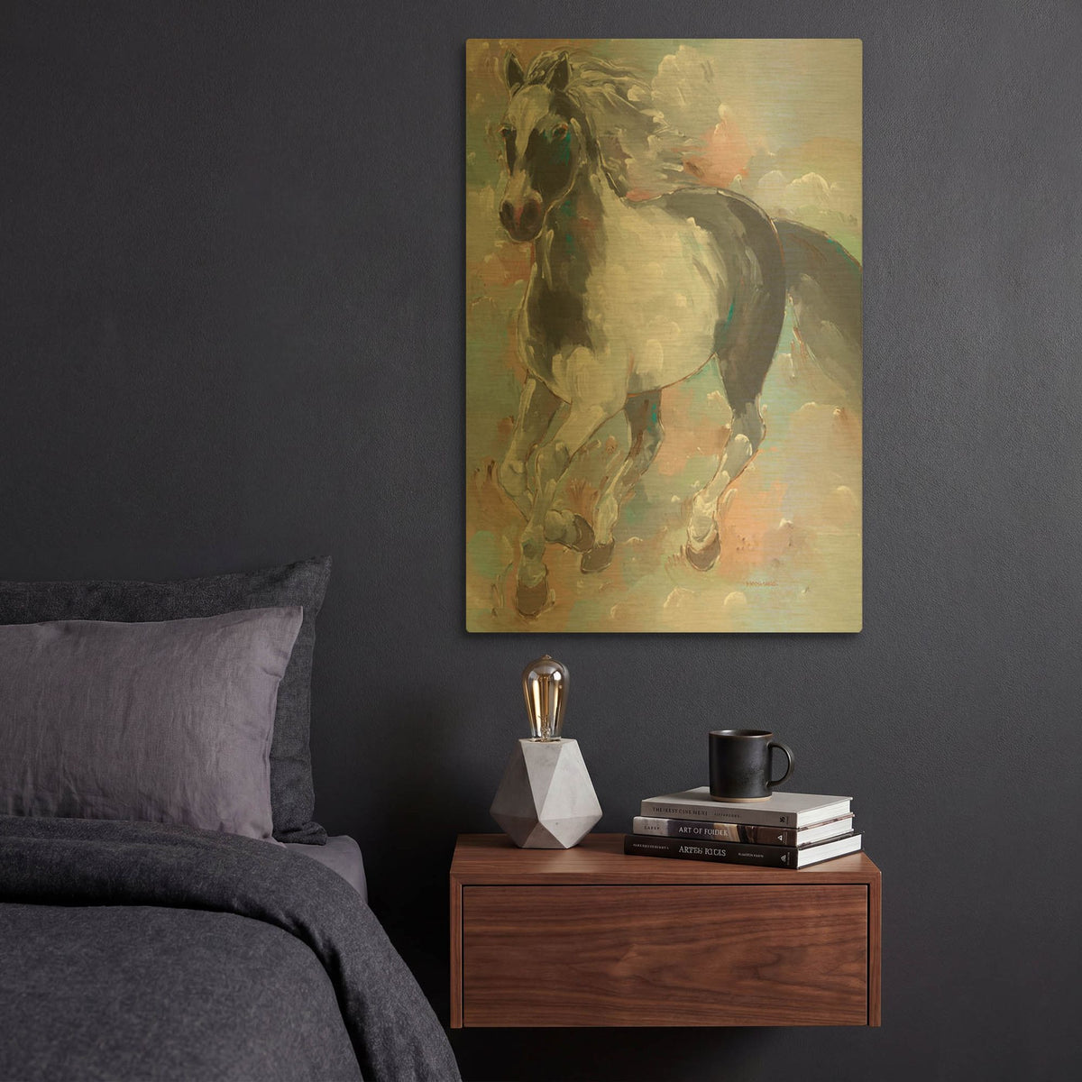 'Smoky Runner' By Hooshang Khorasani Gold Metal Wall Art