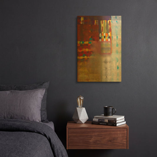 'Color Storm at the Piazza' By Hooshang Khorasani Gold Metal Wall Art