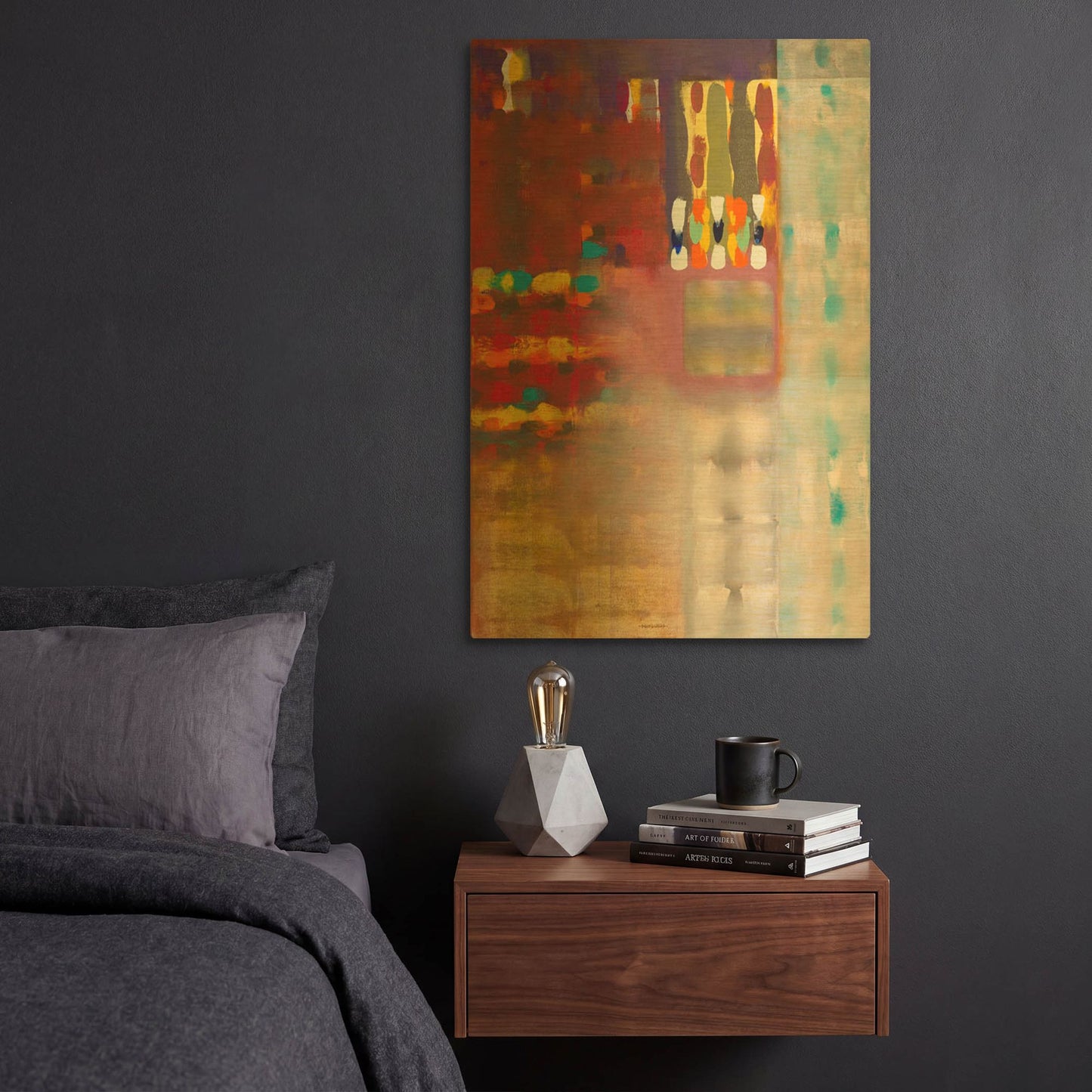 'Color Storm at the Piazza' By Hooshang Khorasani Gold Metal Wall Art