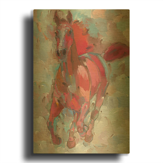 'Red Wind' By Hooshang Khorasani Gold Metal Wall Art