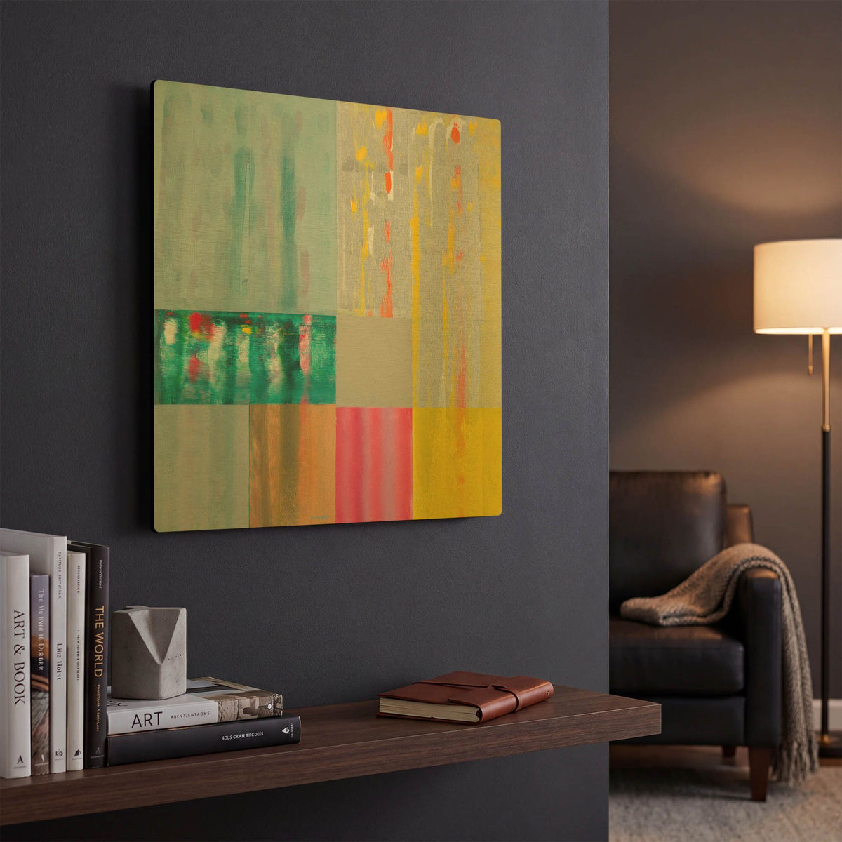 'Color Storm Harmony' By Hooshang Khorasani Gold Metal Wall Art