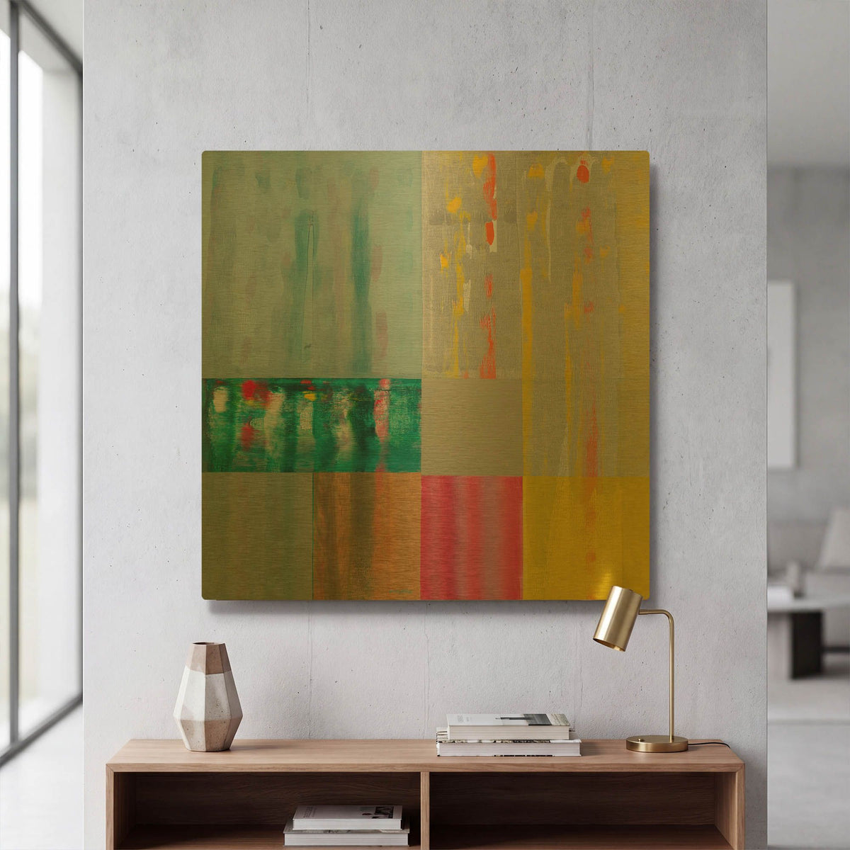 'Color Storm Harmony' By Hooshang Khorasani Gold Metal Wall Art