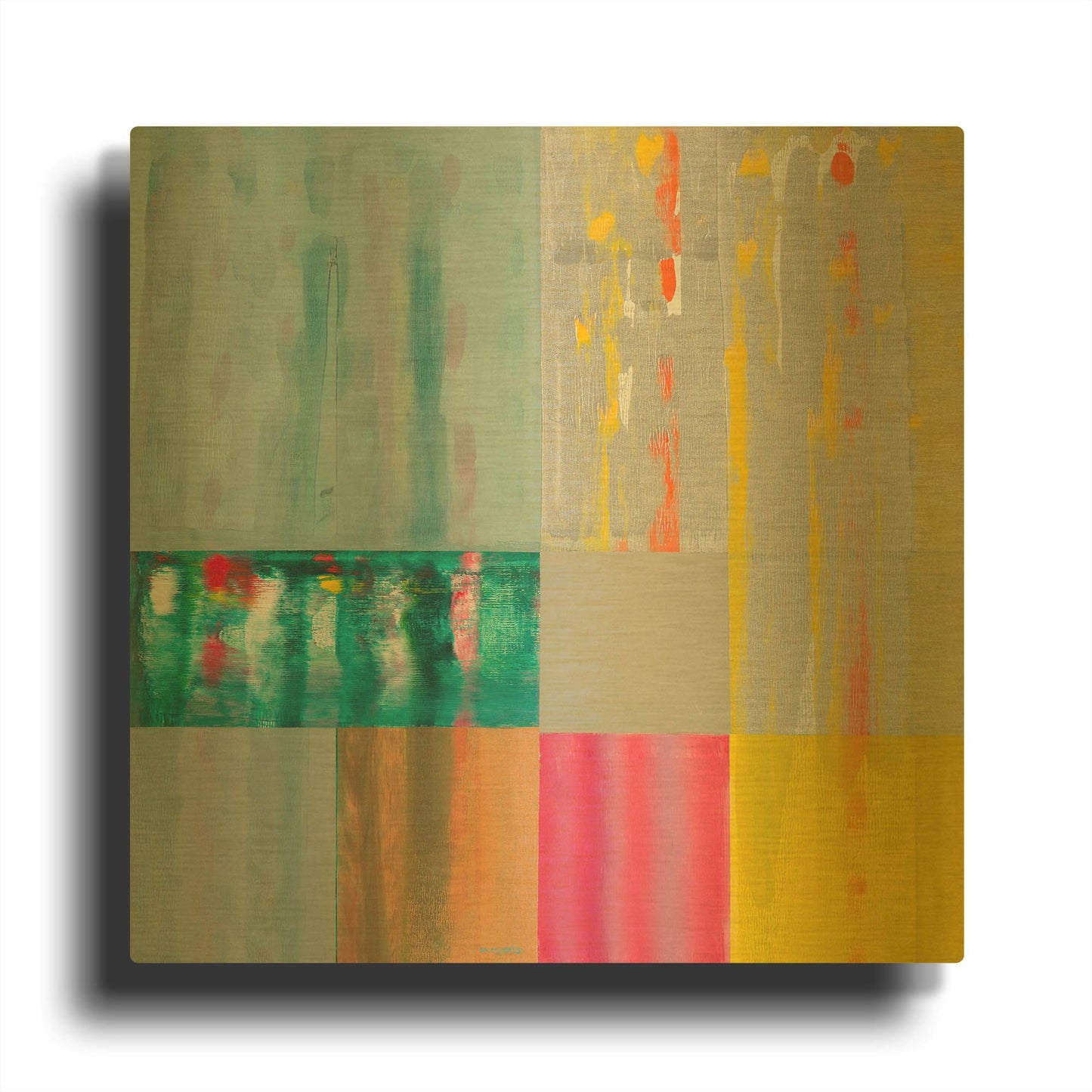 'Color Storm Harmony' By Hooshang Khorasani Gold Metal Wall Art