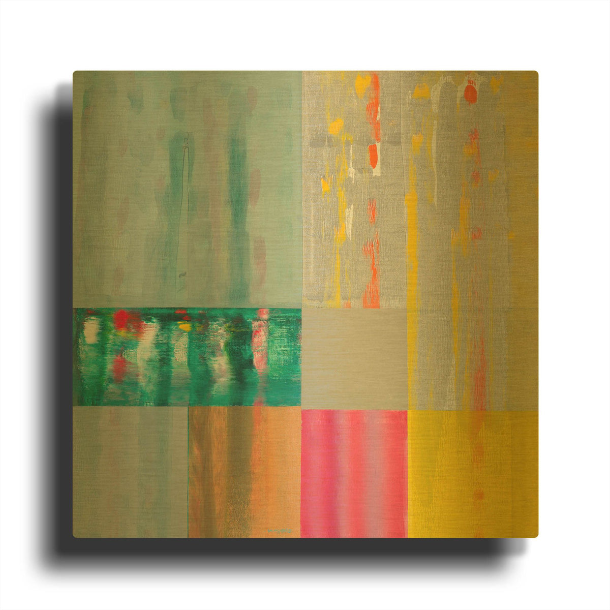 'Color Storm Harmony' By Hooshang Khorasani Gold Metal Wall Art