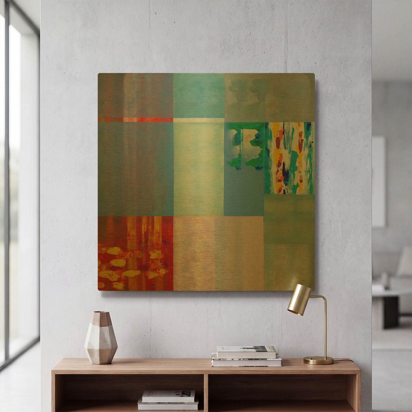 'Color Storm at the Beach II' By Hooshang Khorasani Gold Metal Wall Art