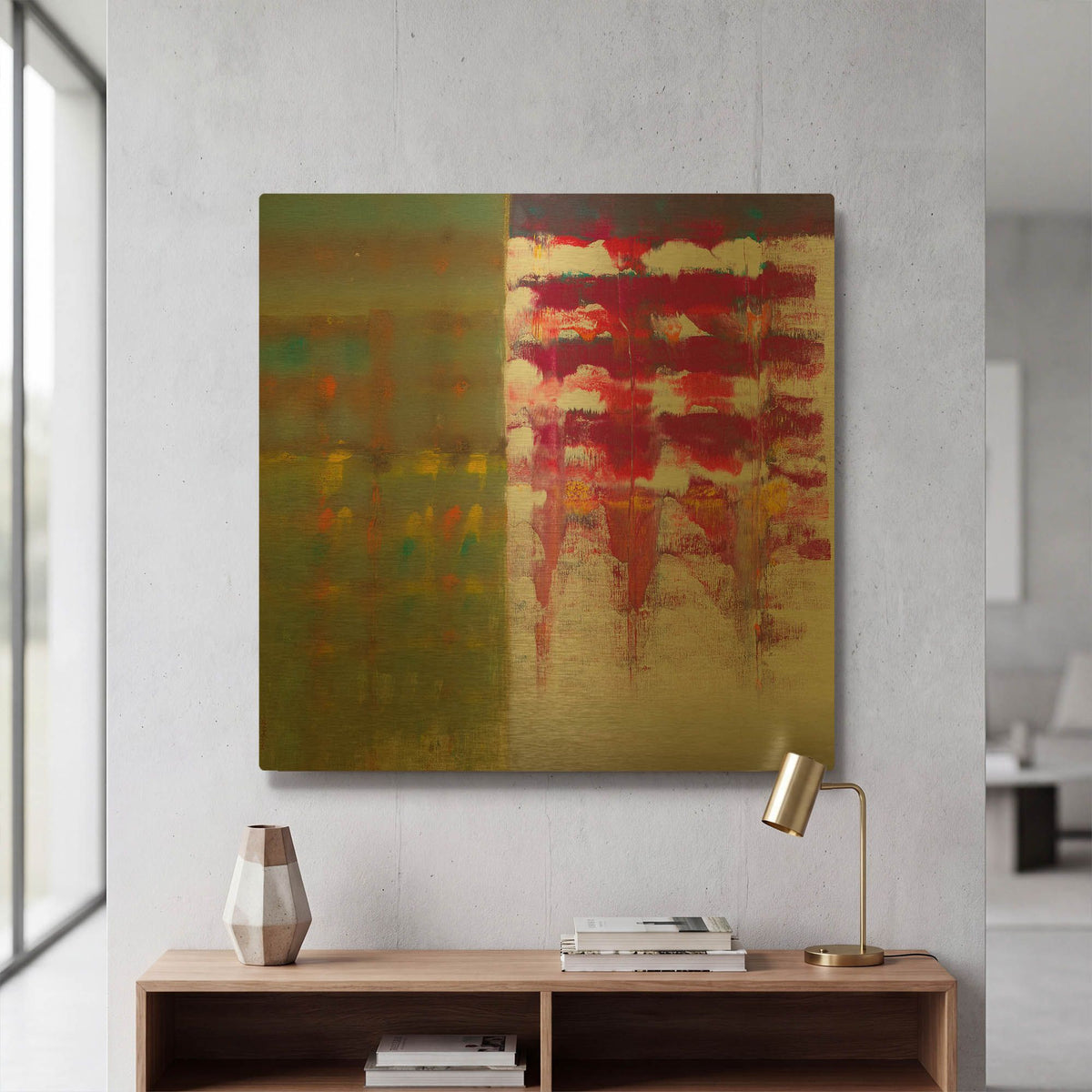 'Color Storm Resonance' By Hooshang Khorasani Gold Metal Wall Art