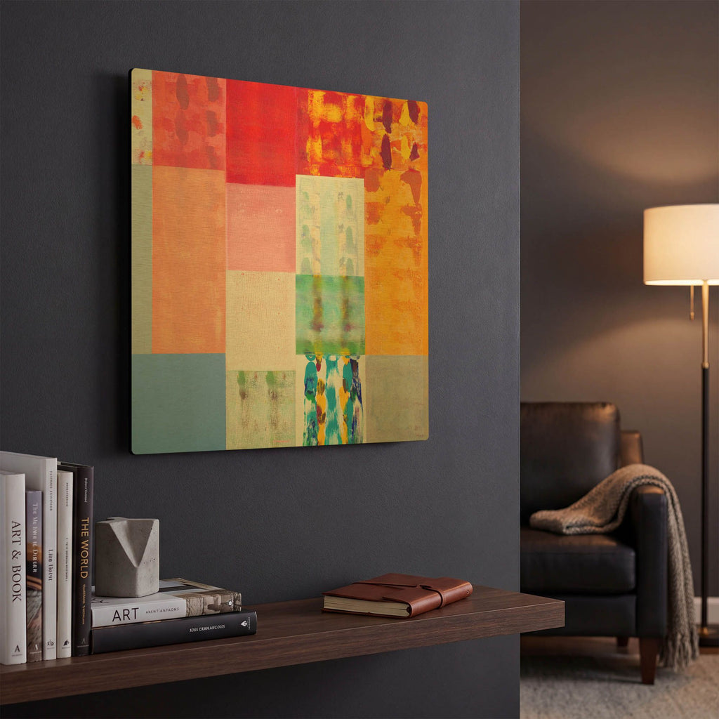 'Patch of Color' By Hooshang Khorasani Gold Metal Wall Art