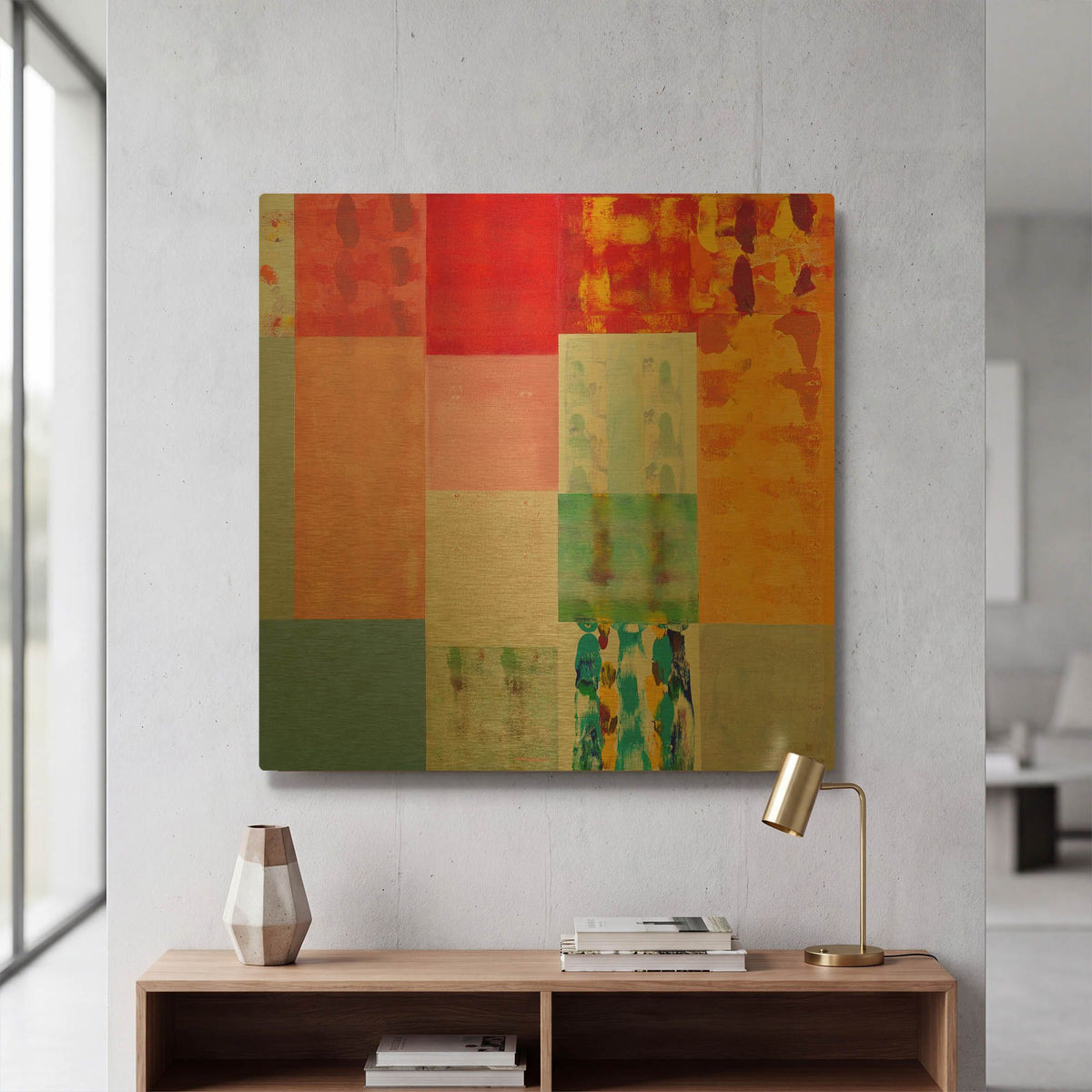 'Patch of Color' By Hooshang Khorasani Gold Metal Wall Art