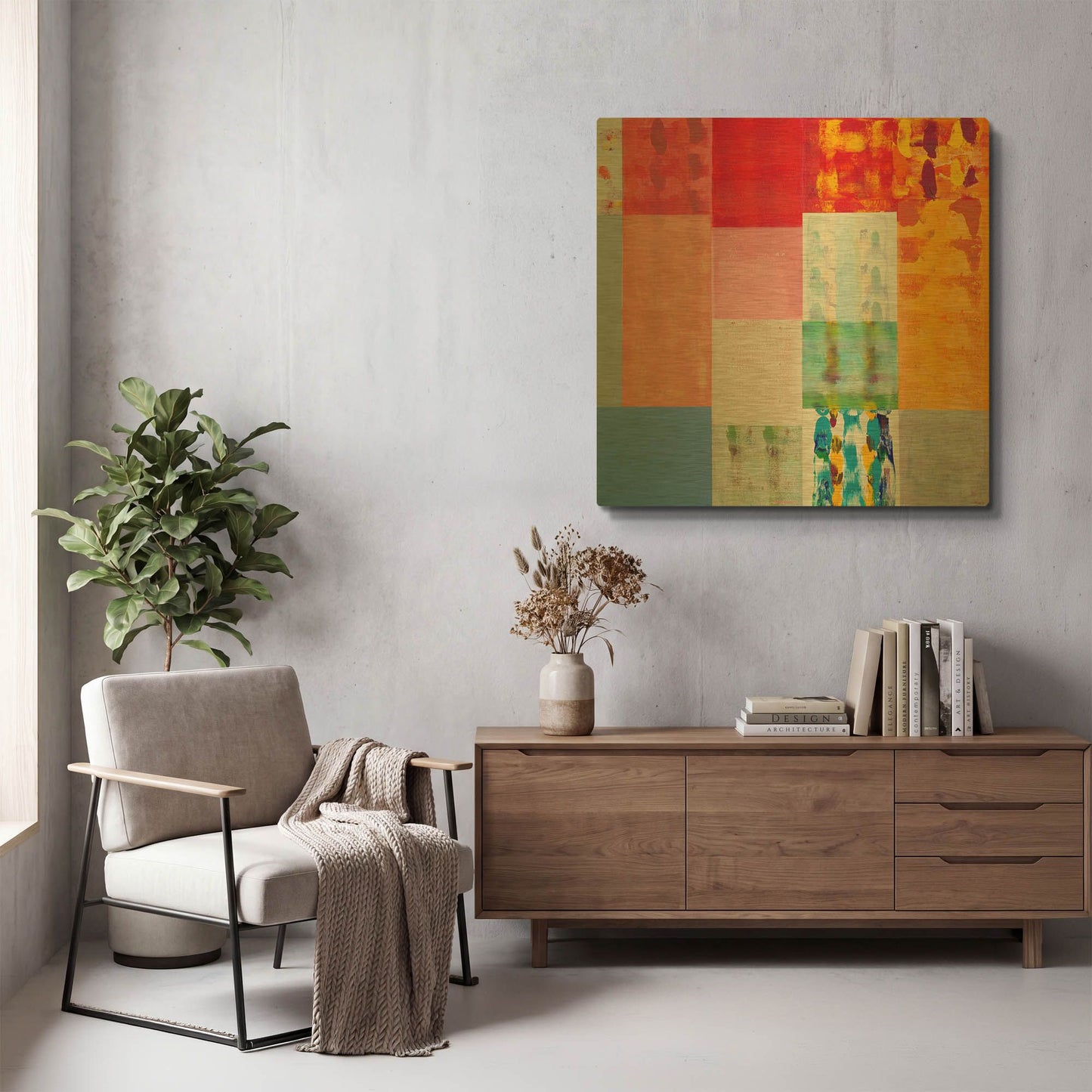 'Patch of Color' By Hooshang Khorasani Gold Metal Wall Art