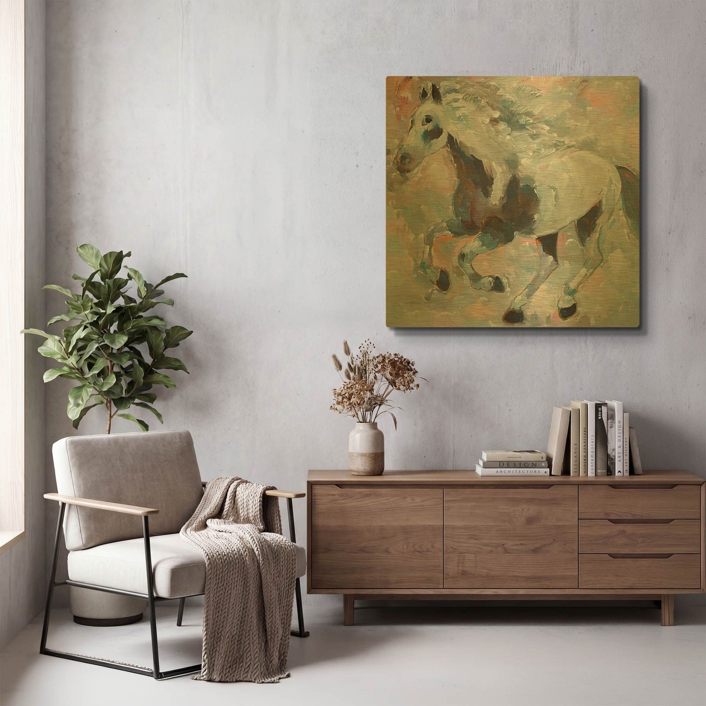 'Night Thunder' By Hooshang Khorasani Gold Metal Wall Art