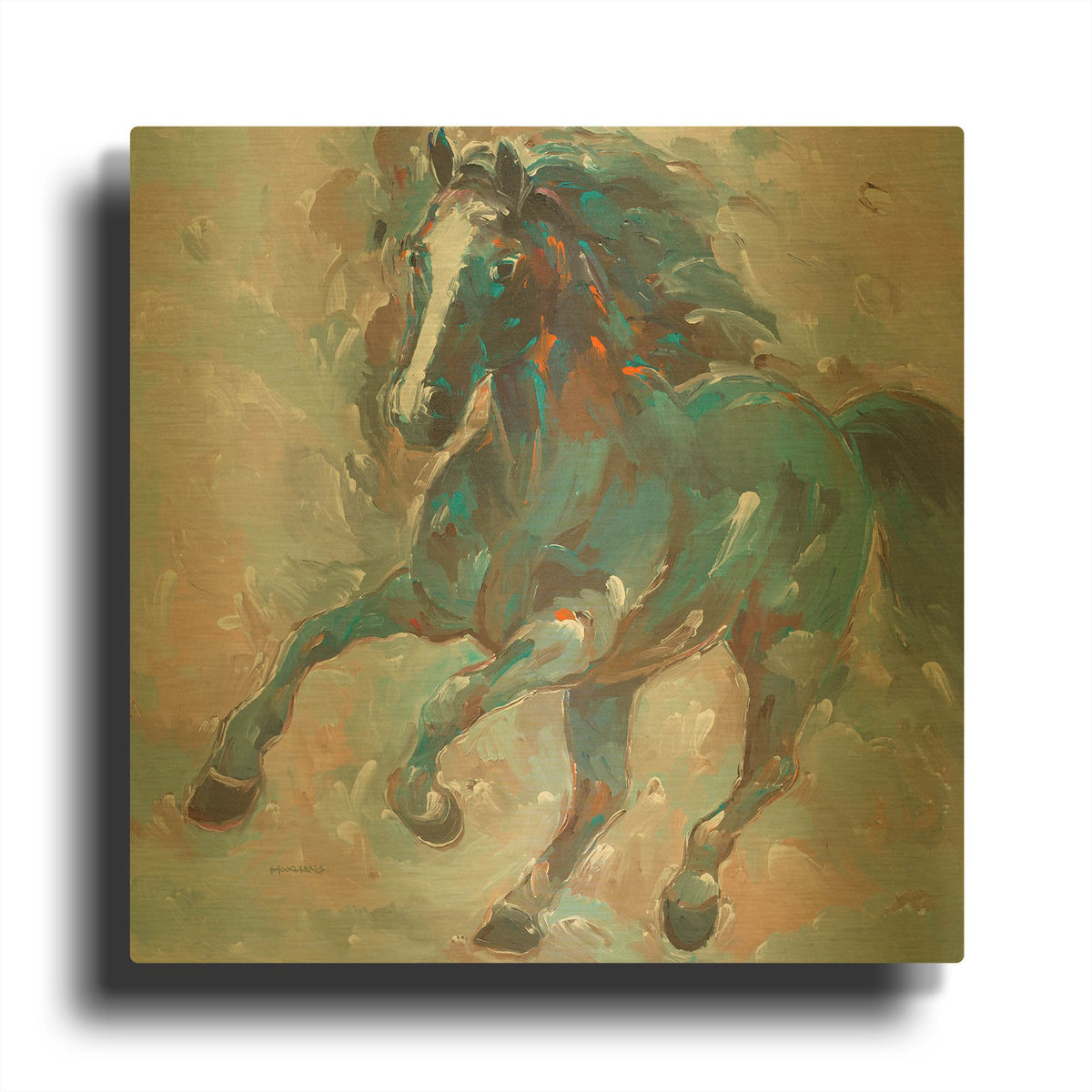 'Knight of the Night' By Hooshang Khorasani Gold Metal Wall Art