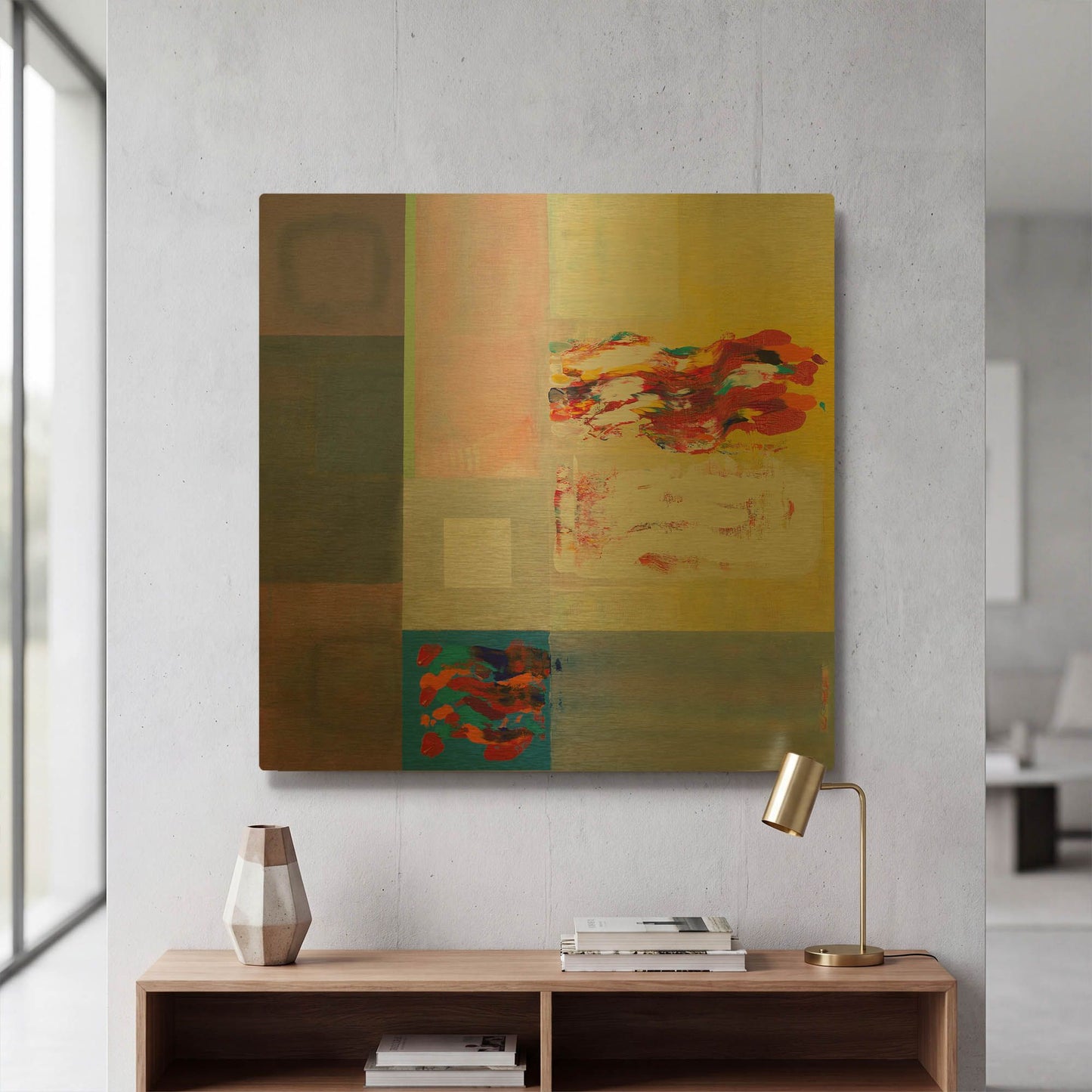 'Storm on the Plaza' By Hooshang Khorasani Gold Metal Wall Art