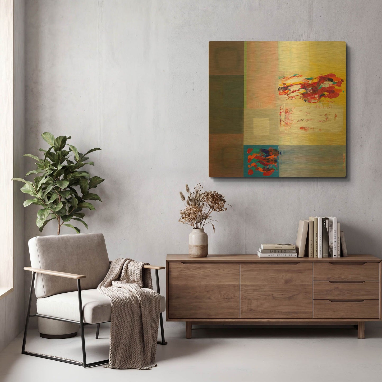 'Storm on the Plaza' By Hooshang Khorasani Gold Metal Wall Art