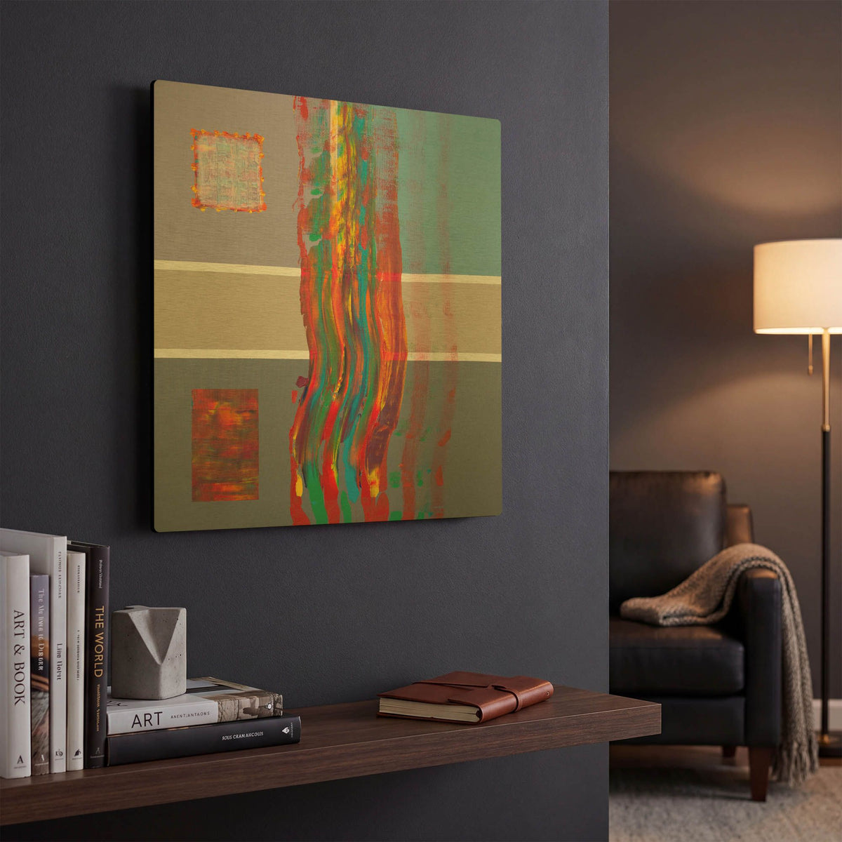 'Color Storm Route' By Hooshang Khorasani Gold Metal Wall Art