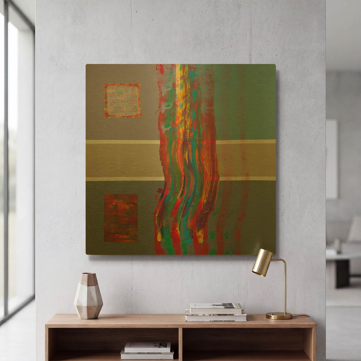 'Color Storm Route' By Hooshang Khorasani Gold Metal Wall Art