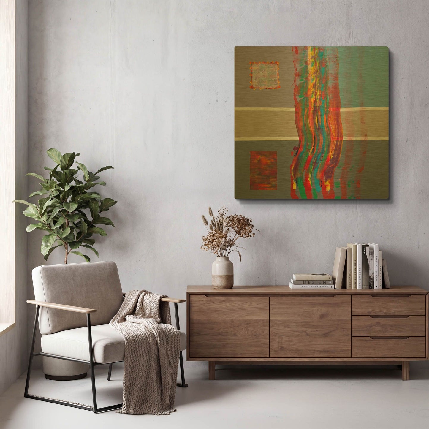 'Color Storm Route' By Hooshang Khorasani Gold Metal Wall Art
