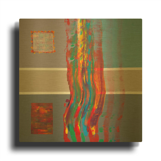 'Color Storm Route' By Hooshang Khorasani Gold Metal Wall Art