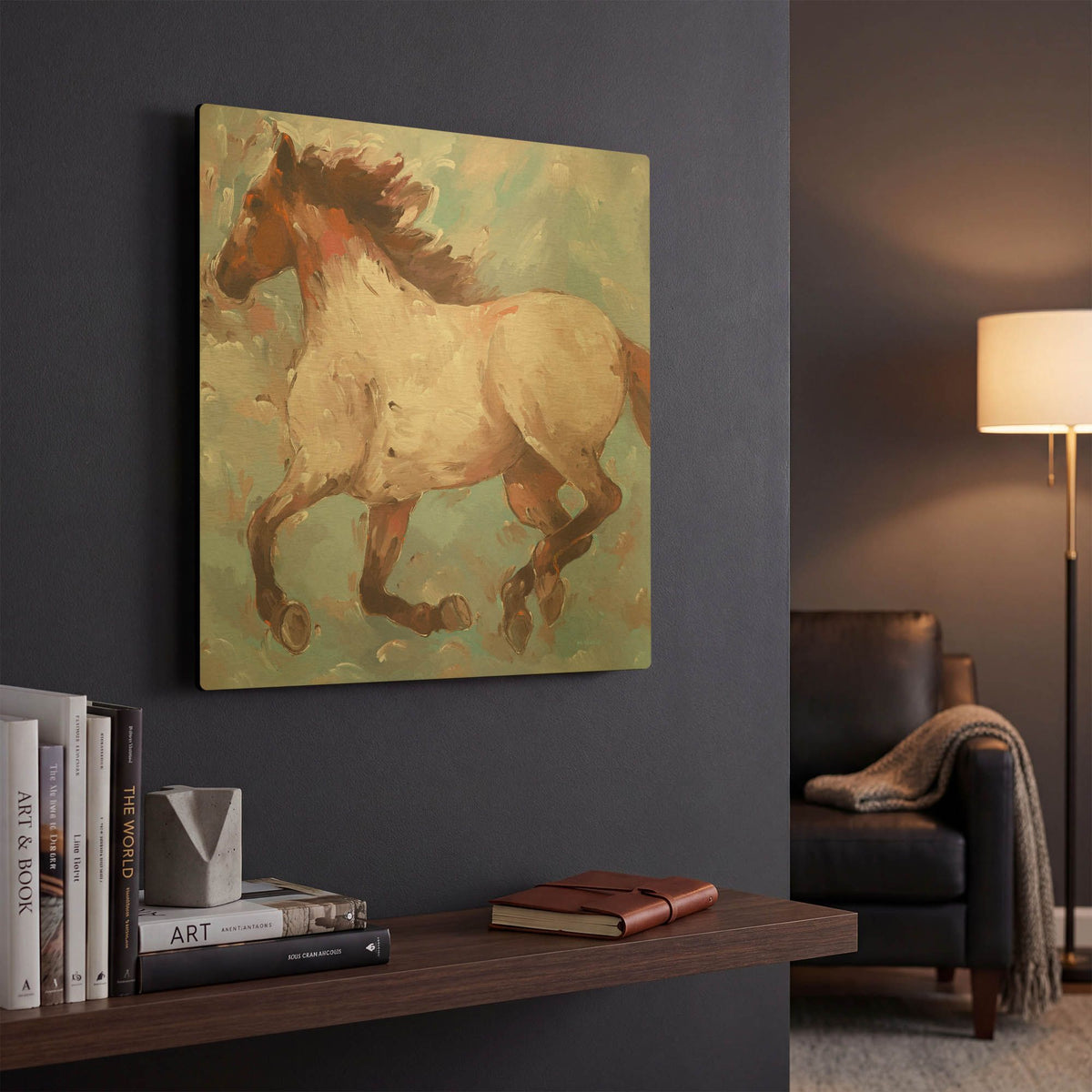 'Roan Runner' By Hooshang Khorasani Gold Metal Wall Art