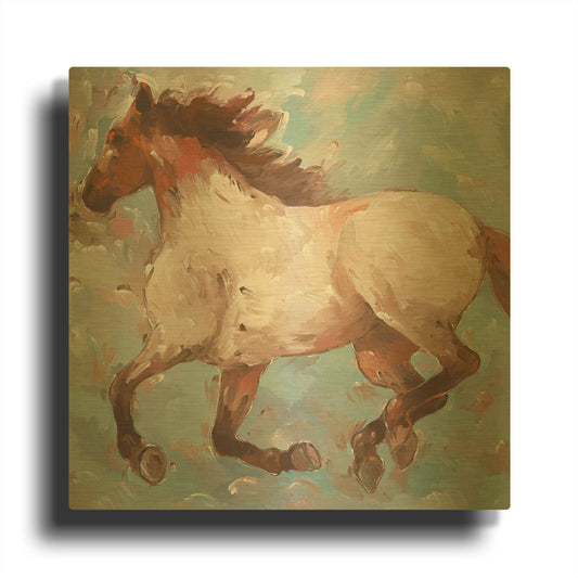 'Roan Runner' By Hooshang Khorasani Gold Metal Wall Art