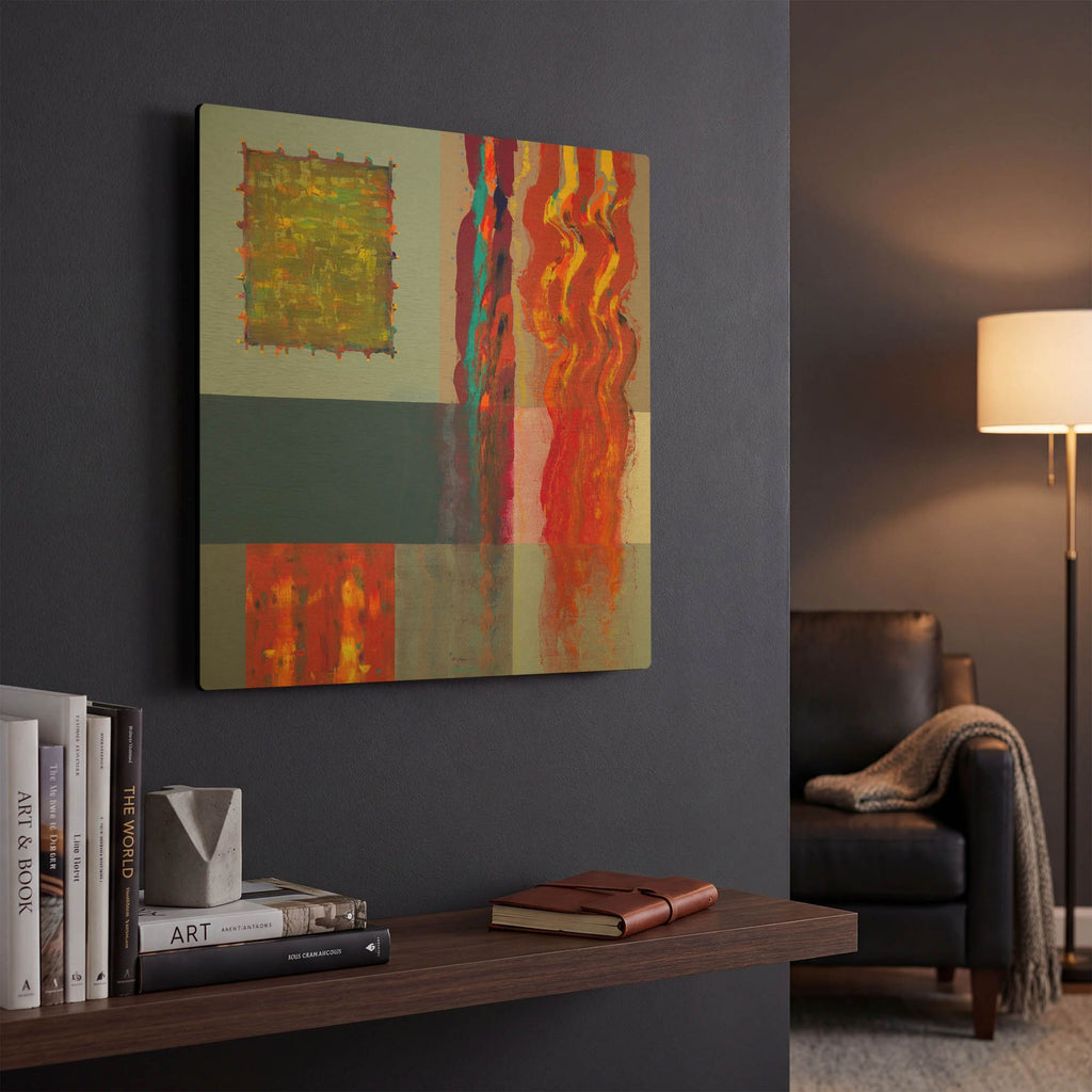 'Color Storm Route II' By Hooshang Khorasani Gold Metal Wall Art