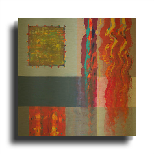 'Color Storm Route II' By Hooshang Khorasani Gold Metal Wall Art