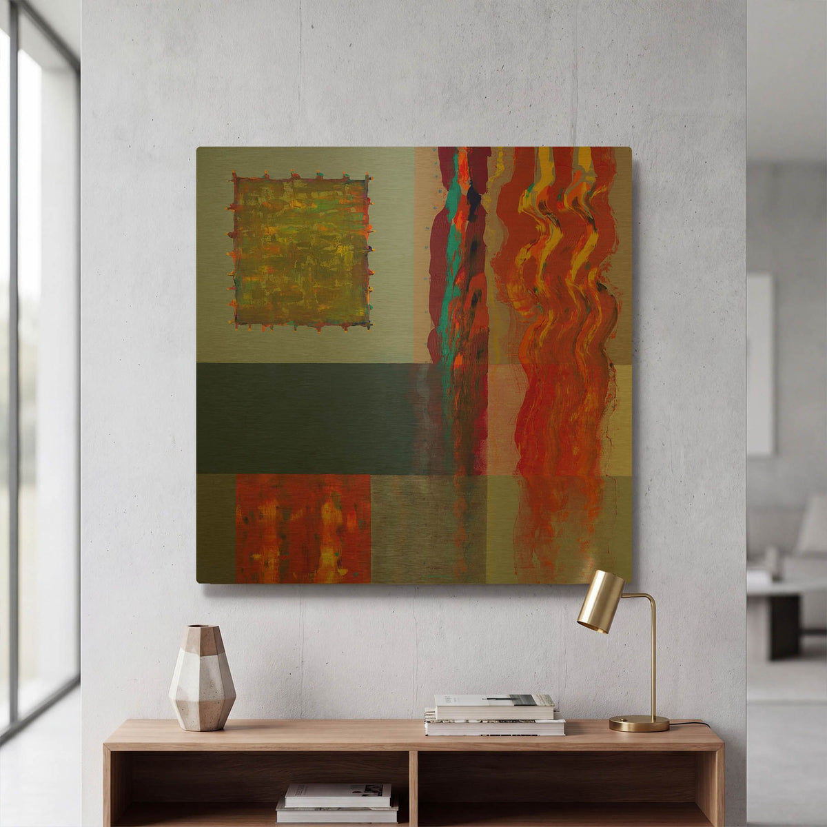 'Color Storm Route II' By Hooshang Khorasani Gold Metal Wall Art