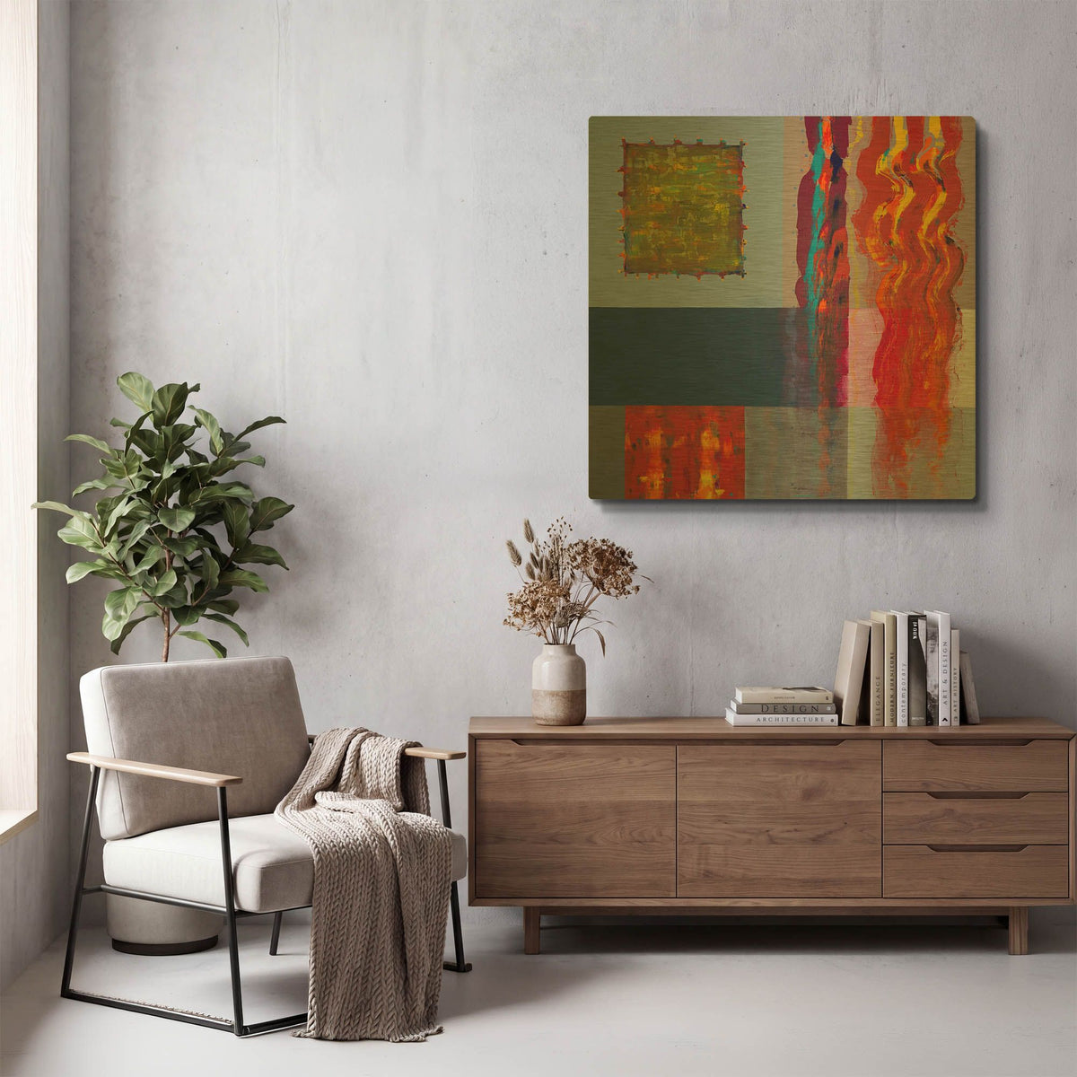 'Color Storm Route II' By Hooshang Khorasani Gold Metal Wall Art