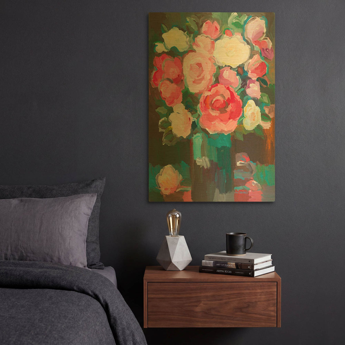 'Rose Garden' By Hooshang Khorasani Gold Metal Wall Art