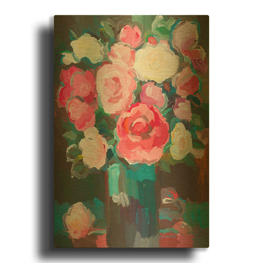 'Rose Garden' By Hooshang Khorasani Gold Metal Wall Art