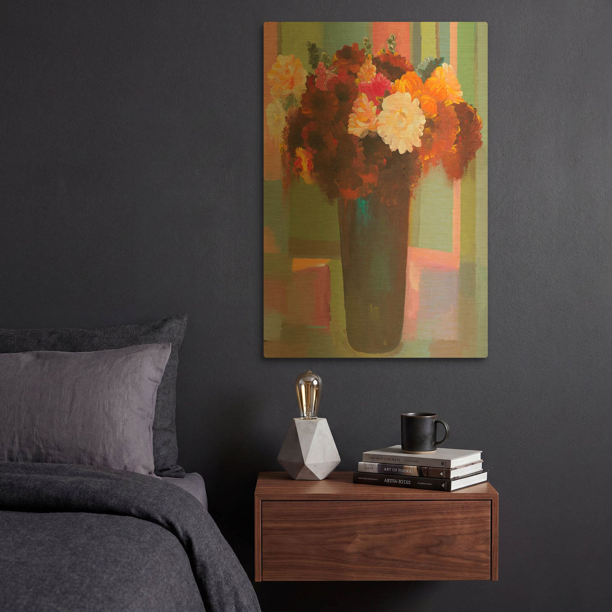 'Bouquet of Many Colors' By Hooshang Khorasani Gold Metal Wall Art