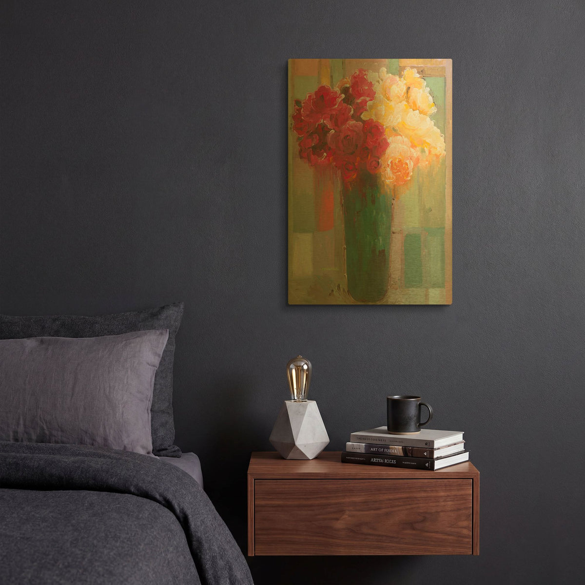 'Poetic Bouquet' By Hooshang Khorasani Gold Metal Wall Art