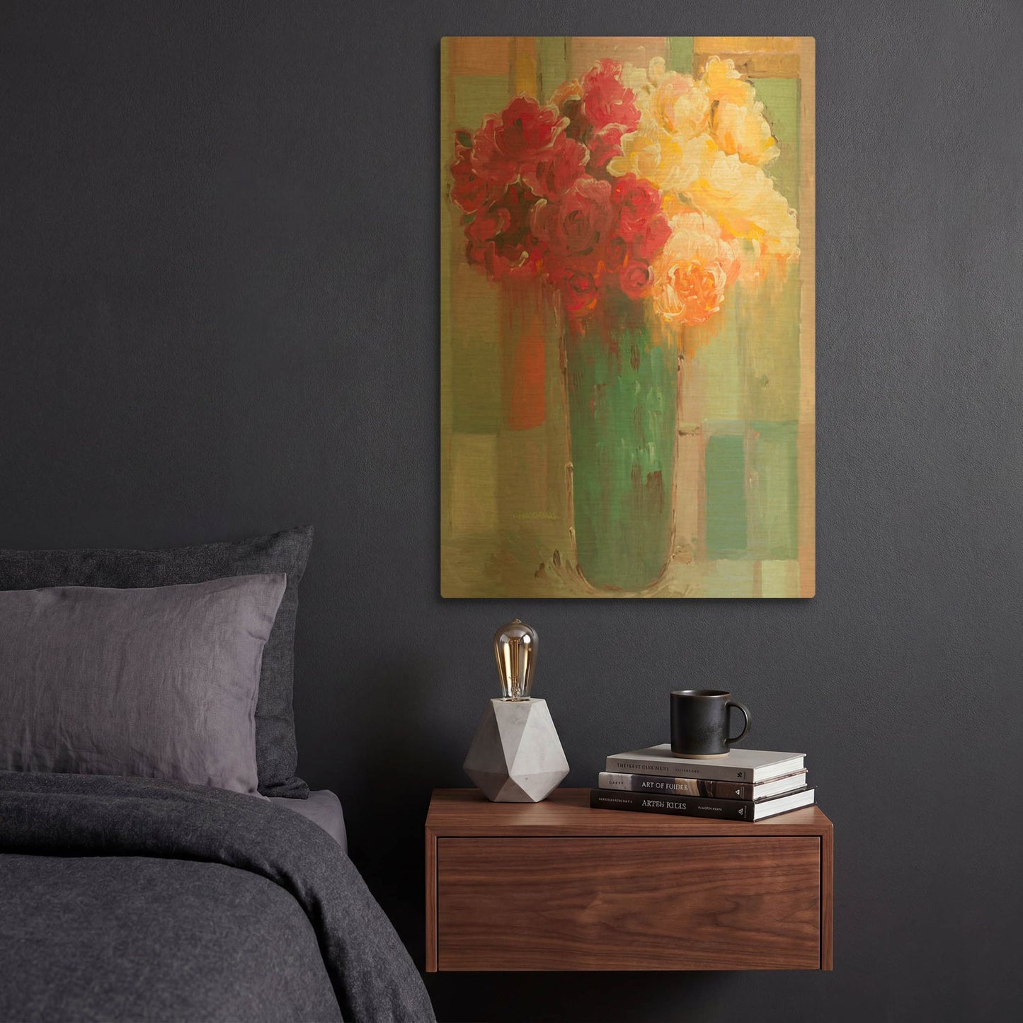 'Poetic Bouquet' By Hooshang Khorasani Gold Metal Wall Art